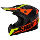 Шлем кроссовый SHOT PULSE AIRFIT (черный/Hi-Vis желтый/оранжевый глянцевый, S
