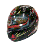 Шлем детский (интеграл) SAFEBET HF-909 черный-серебристый-красный  E07 M