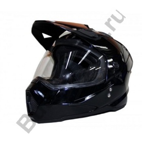 Шлем мотард ATAKI JK802 Solid черный глянцевый, M