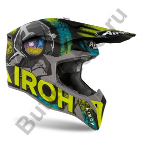 Кроссовый шлем Airoh Wraap С раскраской-Кислотный L