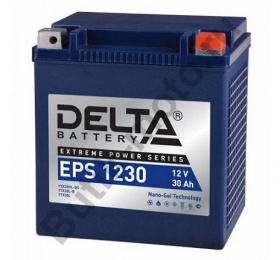 Гелевый аккумулятор Delta EPS 1230 12V30Ah (YTX30HL-BS, YTX30L-B, YTX30L)